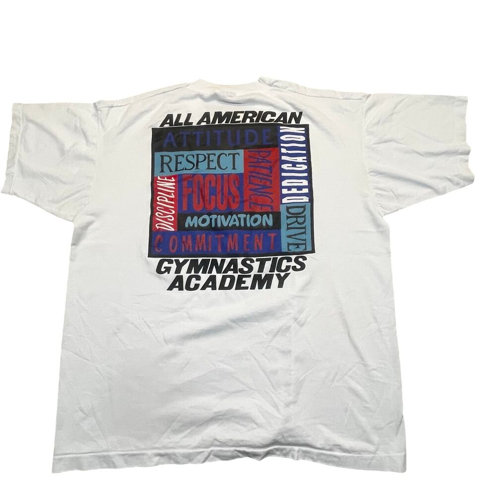 VTG All‎ American Gymnastics Academy Motivational Graphic Single Stitch Women XL